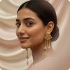 Blush Aura Gold Jhumka Dangler Earrings