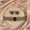 Bridal Kundan Choker Necklace Set with Ruby Stones