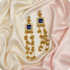 Royal Blue Kundan Long Dangler Earrings