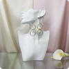 Elegant Dual Hoop Pearl Drop Earrings