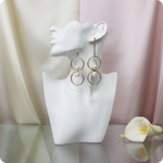 Elegant Dual Hoop Pearl Drop Earrings