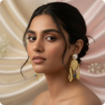 Regal Pearl & Gold Sculpted Statement Earrings