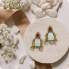 Gold Plated Earrings with Mother-of-Pearl & Pearl Drops