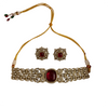 Bridal Kundan Choker Necklace Set with Ruby Stones
