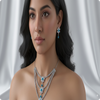 Multi Layer Blue Stones Necklace | Elegant Statement Jewelry