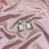 ✨ Brass Designer Earrings with White Stone & Antique Detailing – Statement Ethnic Jewelry