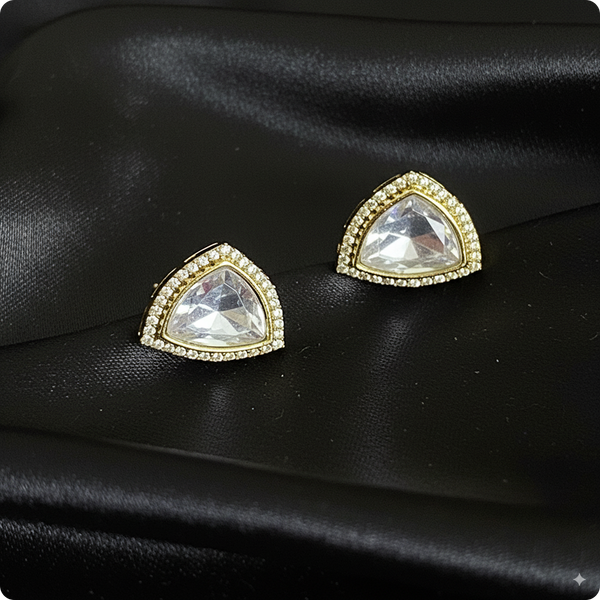 💎 Triangle Moissanite Stud Earrings – Elegant Everyday & Party Jewelry