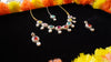 Multicolor Oval Stone Necklace Set – Kundan Style with Drop Beads