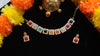 Multicolor Square Stone Necklace Set – Handmade Boho Style with Pearl Border