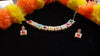 Multicolor Square Stone Necklace Set – Handmade Boho Style with Pearl Border
