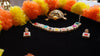 Multicolor Square Stone Necklace Set – Handmade Boho Style with Pearl Border