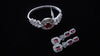 Silver-Plated Red Stone Bracelet & Earring Combo Set | Elegant Party Wear Jewellery for Women