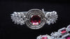 Silver-Plated Red Stone Bracelet & Earring Combo Set | Elegant Party Wear Jewellery for Women