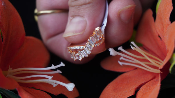Elegant Designer Ring Combo for Women | Rose Gold, Cocktail & Statement Rings Set