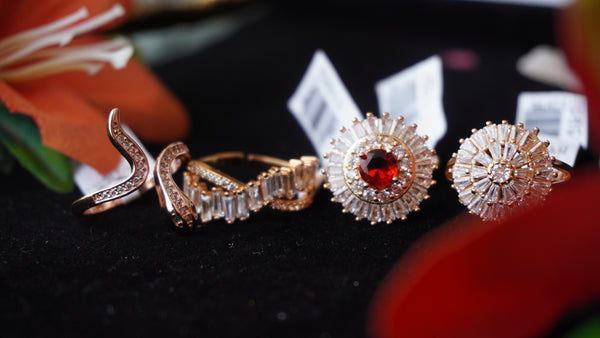 Elegant Designer Ring Combo for Women | Rose Gold, Cocktail & Statement Rings Set