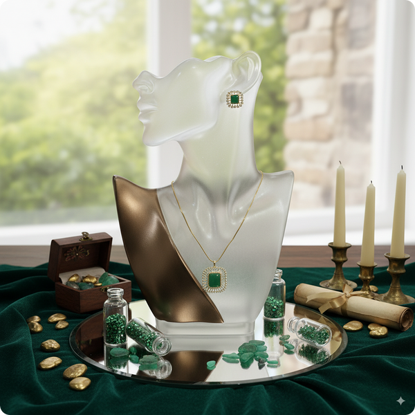 Emerald Green & Gold Regal Jewelry Set | Shop Dazzling Necklaces & Earrings