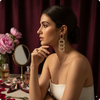 💎 Ruby Red Chain-Link Dangler Earrings – Elegant Party & Evening Jewelry