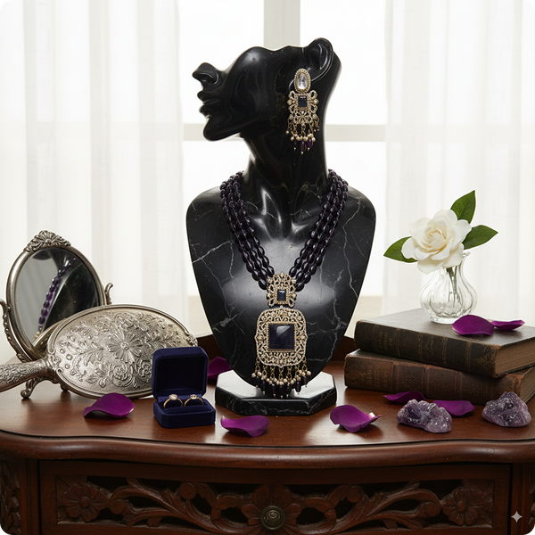 ☕ Coffee Color Beads Long Necklace with Designer Pendant – Versatile Ethnic & Modern Jewelry