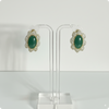 💚 Green Moissanite Floral Earrings – Luxury Statement Party Jewelry