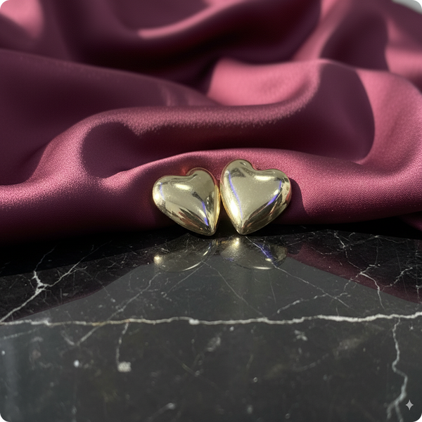 ✨ Golden Heart Shape Earrings | Elegant Party & Daily Wear