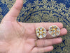 Classic Round Kundan Stud Earrings – Pearl Edge Detailing