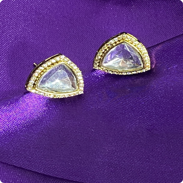 💎 Triangle Moissanite Stud Earrings – Elegant Everyday & Party Jewelry