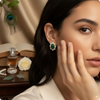 💚 Green Moissanite Floral Earrings – Luxury Statement Party Jewelry