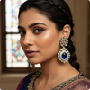 💙 Royal Blue Kundan Earrings – Traditional Indian Wedding Jewelry