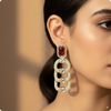 💎 Ruby Red Chain-Link Dangler Earrings – Elegant Party & Evening Jewelry