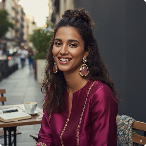 🌸 Pink Moissanite Drop Earrings – Luxury Party & Wedding Jewelry