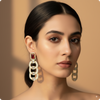 💎 Ruby Red Chain-Link Dangler Earrings – Elegant Party & Evening Jewelry