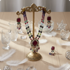 Moissanite Premium Necklace Set with Multicolor Beads & Pearl Drops – Bridal Designer Jewelry