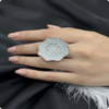 Statement Diamond Flower Cocktail Ring | Designer Luxury Party Wear Ring