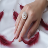 Combo of 2 | Elegant Designer Ring for Women | Red & White Gold Rings Set