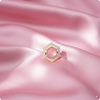 💍 Hexagon Pink Stone Statement Ring | 👑 Royal Gold-Plated Cocktail Ring with Diamond Halo