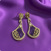 💜 Purple Designer Drop Earrings with Butterfly Top – Statement Fusion Jewelry
