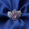 Silver-Plated White ad Pink Stone Bracelet | Elegant Party Wear Jewellery for Women