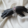 Silver-Plated White ad Pink Stone Bracelet | Elegant Party Wear Jewellery for Women