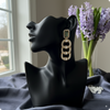 💚 Light Green Stone Chain-Link Dangler Earrings – Luxury Ethnic & Modern Jewelry