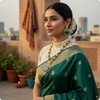 💎 Green Beaded Kundan Necklace Set with Earrings – Traditional Indian Jewelry