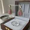 🌸 Pink Moissanite Drop Earrings – Luxury Party & Wedding Jewelry