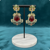 🌈 Multi-Color Kundan Statement Earrings with Red Center Stone – Festive Ethnic Jewelry