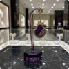 💜 Purple Designer Drop Earrings with Butterfly Top – Statement Fusion Jewelry