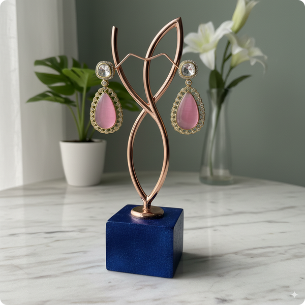 🌸 Pink Moissanite Drop Earrings – Luxury Party & Wedding Jewelry